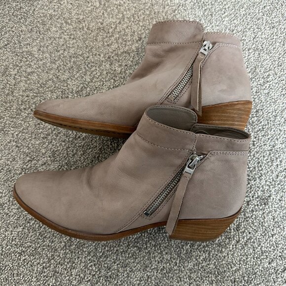 Sam Edelman Grey/Taupe Ankle Booties with Side Zippers, Size 8.5 - Picture 2 of 3